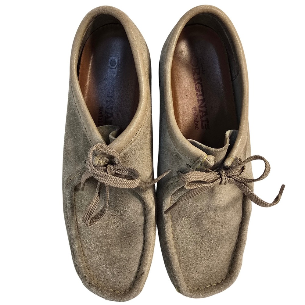 Clarks Originals Wallabee Men Sand Suede Moccasin Lace Up Crepe Sole Shoes - Picture 2 of 13